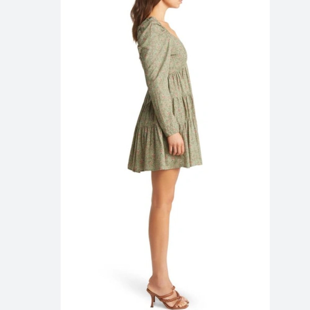 Fourteenth Place Floral Tiered Long Sleeve Mini Dress - Picture 5 of 7
